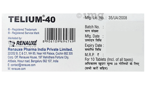 Telium 40mg Tablet image