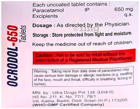 Ocrodol 650 Tablet image Ocrodol 650 Tablet image