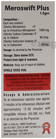 Meroswift Plus 1.5gm Injection image