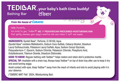 Tedibar Baby Bathing Bar for Sensitive Skin Soap Free: Buy