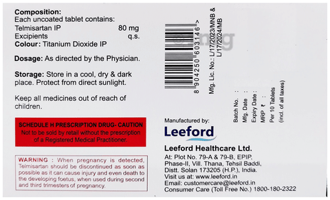 TelViLite 80mg Tablet image