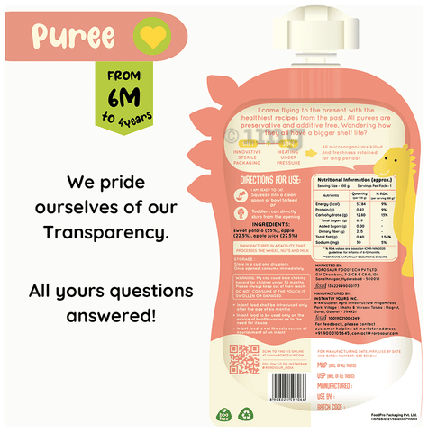 Roro Saur Nourishment-Rich Puree 6+ Months (100gm Each) Sweet