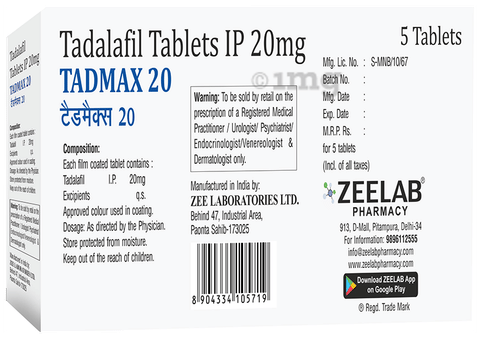 Tadmax 20mg Tablet image Tadmax 20mg Tablet image