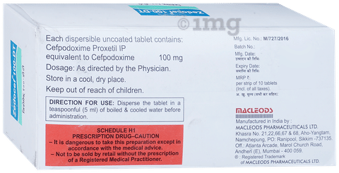 ज़ेडोसेफ 100mg टैबलेट डीटी image ज़ेडोसेफ 100mg टैबलेट डीटी image