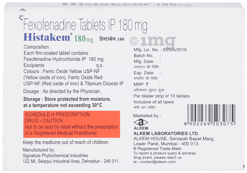 Histakem 180mg Tablet image