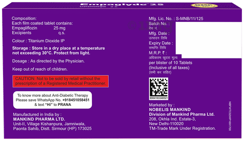 Empaglyde 25 Tablet image