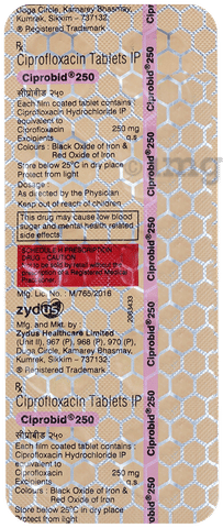 Ciprobid 250 Tablet image
