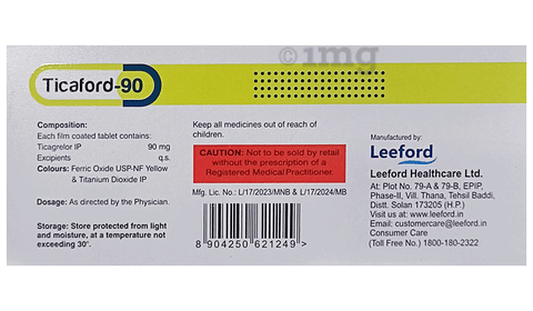 Ticaford 90mg Tablet image