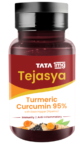 Tata 1mg Tejasya Turmeric Curcumin 95% with Black Pepper (Piperine)  Capsule: Buy bottle of 30.0 capsules at best price in India