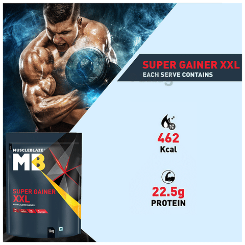 MuscleBlaze Super Gainer XXL for Muscle Growth, 500gm