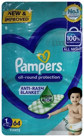 Buy Pampers New Diapers Pants Large 64 Count  Pampers New Diapers Pants  Monthly Box Pack Large Pack of 128 Online at Low Prices in India   Amazonin