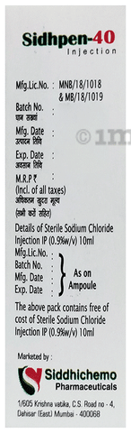 Sidhpen 40 Injection