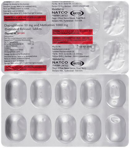 Dapnat-M 10/1000 Tablet ER image Dapnat-M 10/1000 Tablet ER image