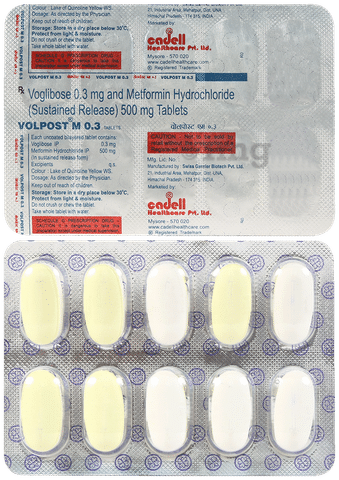 Volpost M 500mg/0.3mg Tablet