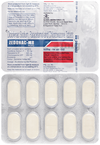 Zedonac MR 250mg/50mg/500mg Tablet