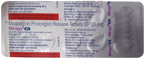 Mirago 25 Tablet PR image Mirago 25 Tablet PR image