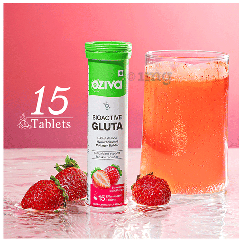 oziva glutathione fizz Oziva Bioactive Gluta Effervescent Tablets (15 Each) Strawberry Swirl: Buy  box of 1.0 Bottle at best price in India