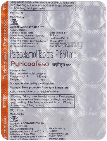 Pyricool 650mg Tablet image Pyricool 650mg Tablet image