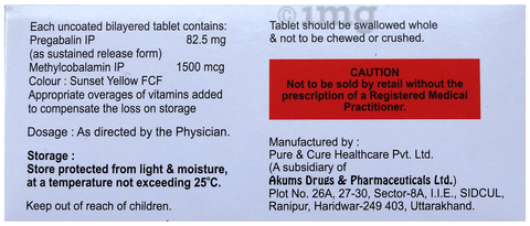 Prefigaba-M 82.5 Tablet SR image Prefigaba-M 82.5 Tablet SR image