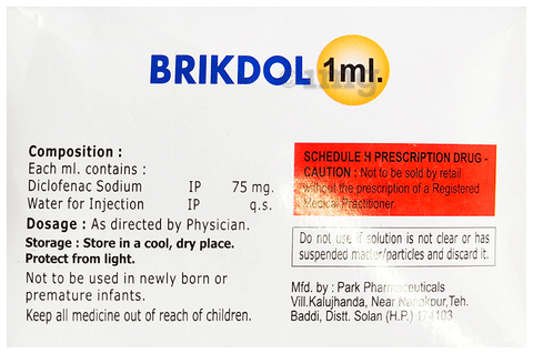 Brikdol 75mg Injection image