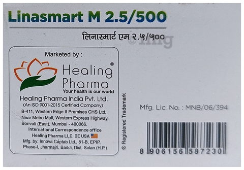 Linasmart M 2.5/500 Tablet image Linasmart M 2.5/500 Tablet image