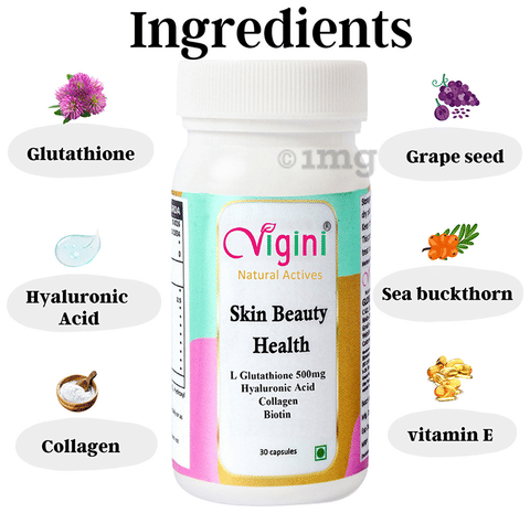 Vigini Glutathione Skin Beauty Health Capsule: Buy bottle of 30.0 capsules  at   in India | 1mg