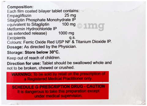 Buy Empalo SM 25/100/1000 Tablet ER Online: View Uses, S…