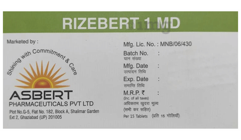 Rizebert 1 MD Tablet image Rizebert 1 MD Tablet image