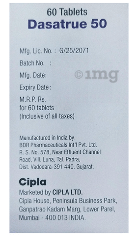 Dasatrue 50mg Tablet image