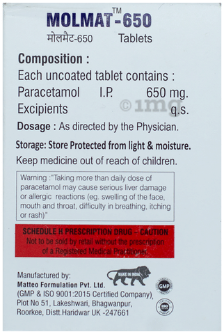 Molmat 650 Tablet image Molmat 650 Tablet image
