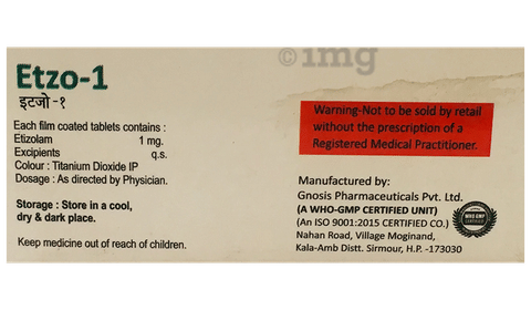 Etzo 1mg Tablet image