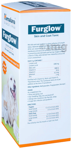 Himalaya Furglow Oral Coat Tonic For Pets Buy bottle of 400.0 ml Oral Liquid at best price in India 1mg