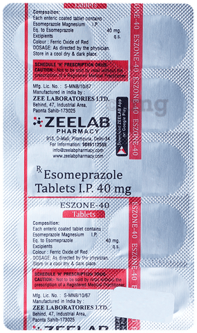Eszone 40mg Tablet image