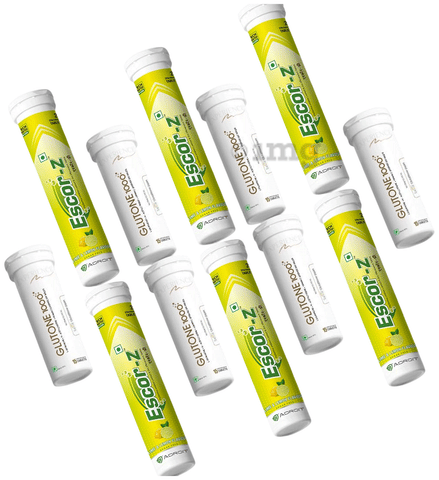 glutathione escor z Glutone 1000 & Escor-Z Combo Pack| Setria L-Glutathione, Vitamin C Effervescent Tablets| Healthy Skin| 15 (6) + 20 (6) Tablets (Lemon Flavour) Beauty Glutone 1000 with Escor Z