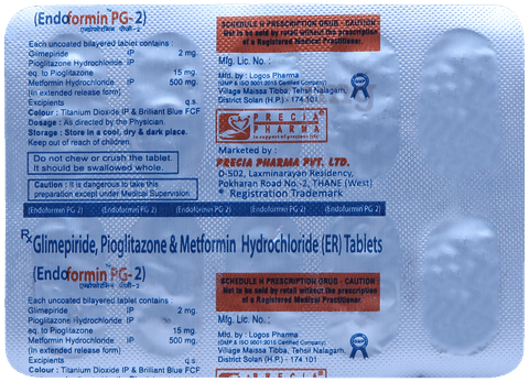 Endoformin PG 2mg/500mg/15mg Tablet ER