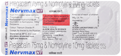 Nervmax NT 75mg/10mg Tablet image Nervmax NT 75mg/10mg Tablet image
