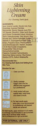 Kojiglo Gold Skin Lightening Cream with Vitamin B3 C For