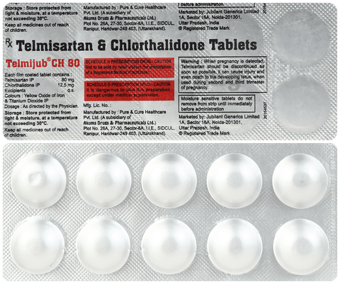 Telmijub CH 80mg Tablet image Telmijub CH 80mg Tablet image