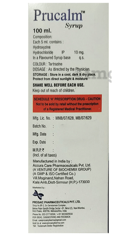 Prucalm 10mg Syrup image Prucalm 10mg Syrup image