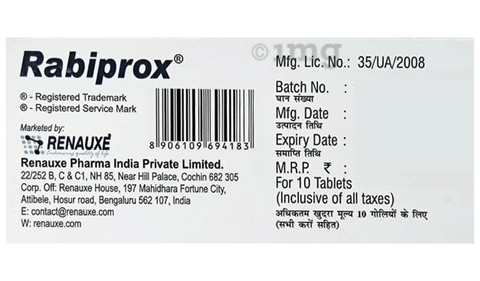 Rabiprox 20 Tablet image Rabiprox 20 Tablet image