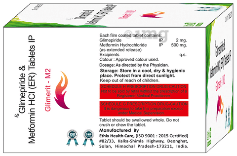 Glimerit M 2mg/500mg Tablet