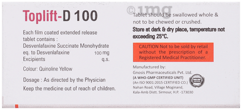 Toplift D 100mg Tablet image Toplift D 100mg Tablet image
