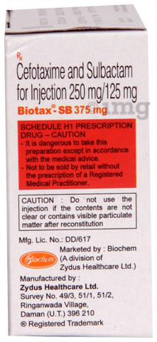 Biotax SB 250 mg/125 mg Injection