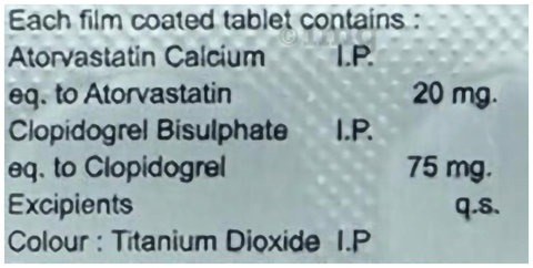 Clopiday CV 20mg/75mg Tablet image Clopiday CV 20mg/75mg Tablet image
