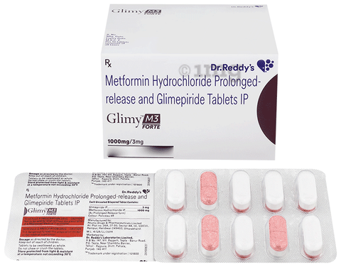 Glimy M Forte 3mg/1000mg Tablet