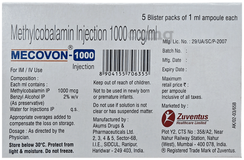Mecovon 1000mcg Injection image