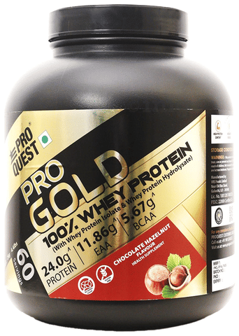 Pro Quest Pro Gold 100% Whey Protein Powder Chocolate Hazelnut