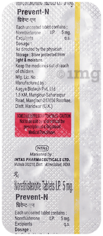 Prevent N 5mg Tablet image