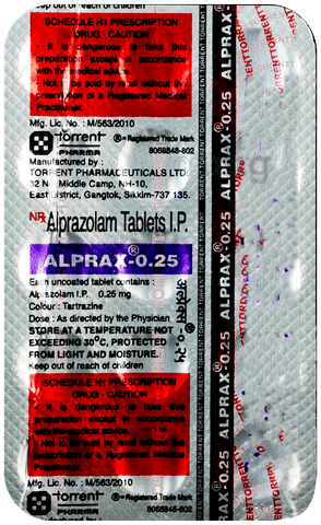 Alprax 0.25 Tablet image