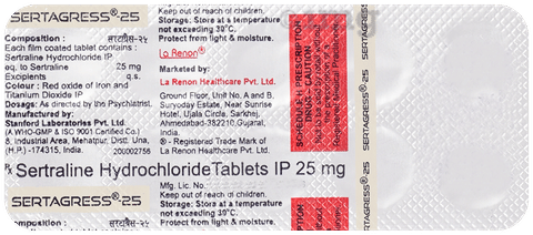 Sertagress 25mg Tablet image